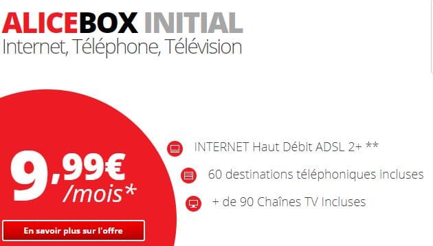 meilleures offres internet - Alice box initial