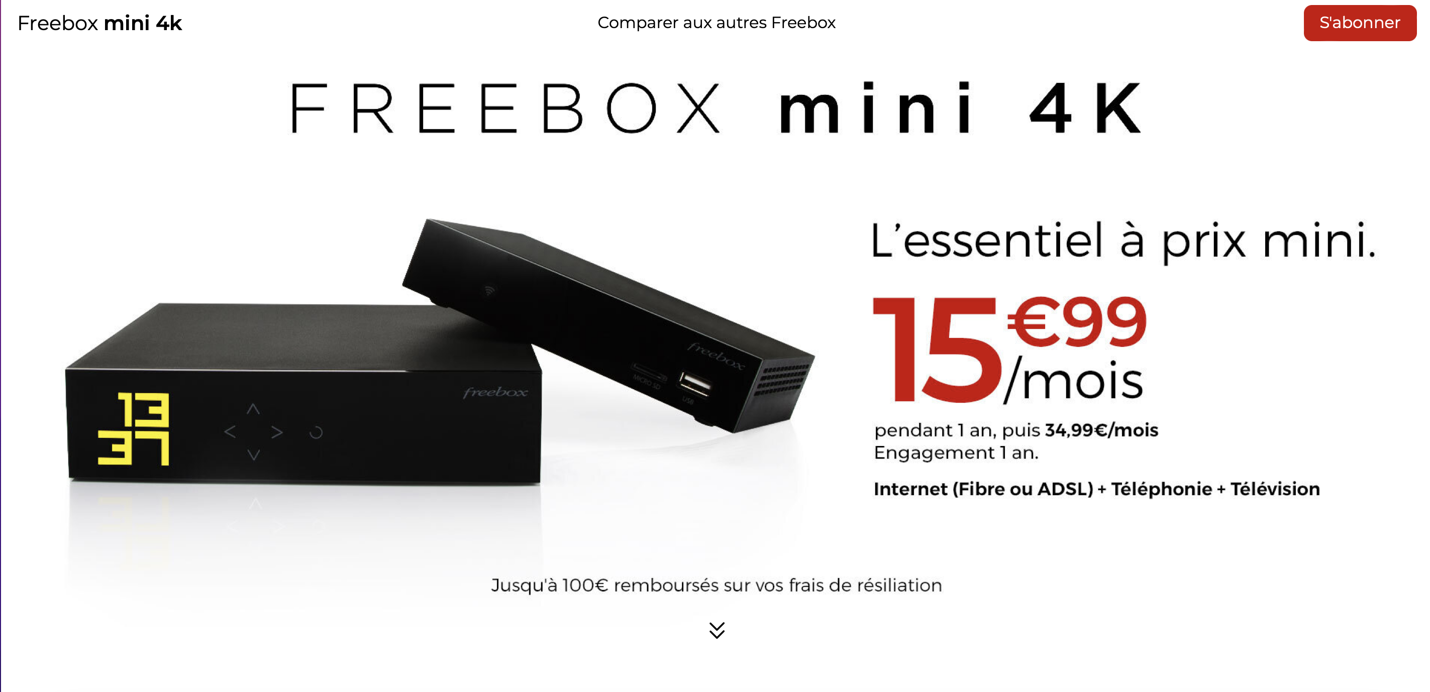 Freebox Mini 4K prix