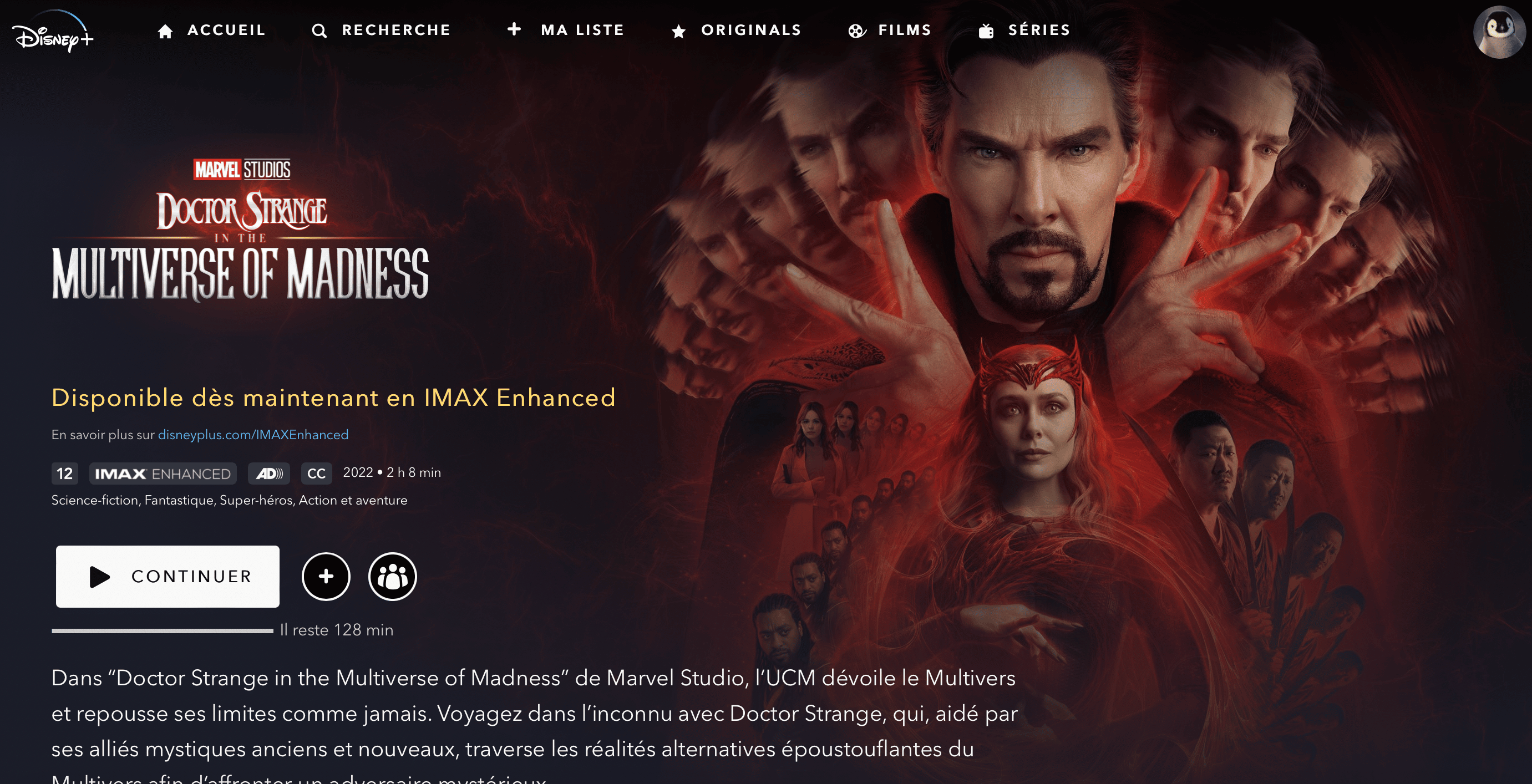 doctor strange in the multiverse of madness sur Disney+