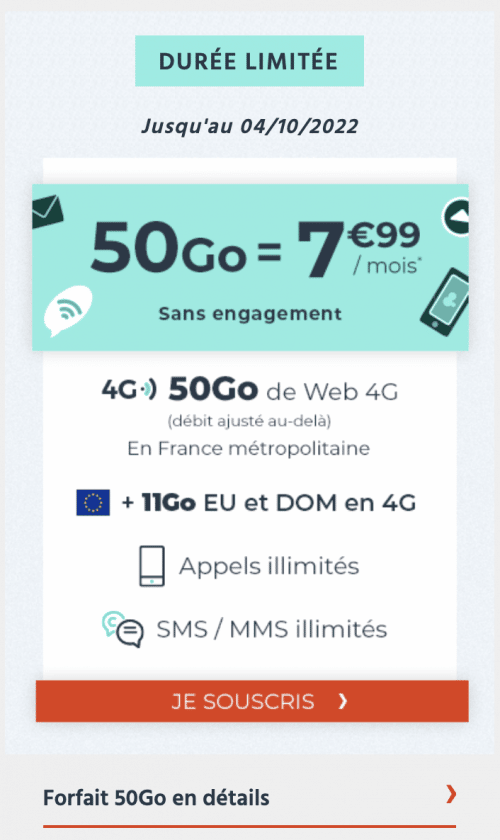 Forfait mobile Cdiscount mobile