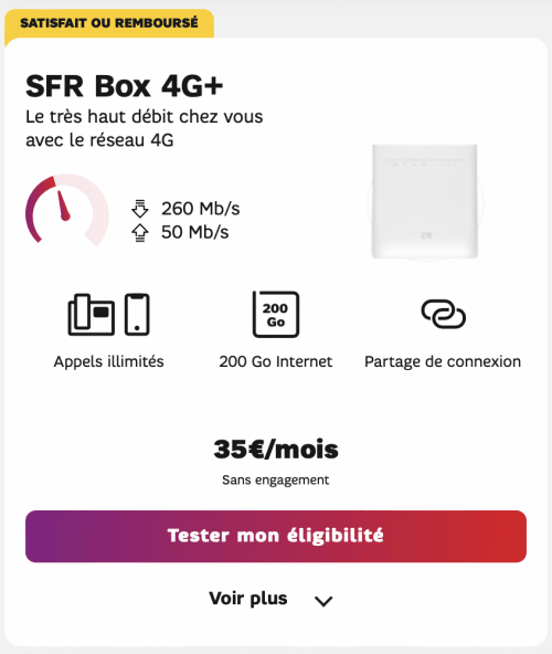 SFR Box 4G+ offre