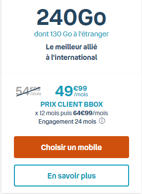 Forfait mobile international Bouygues Télécom