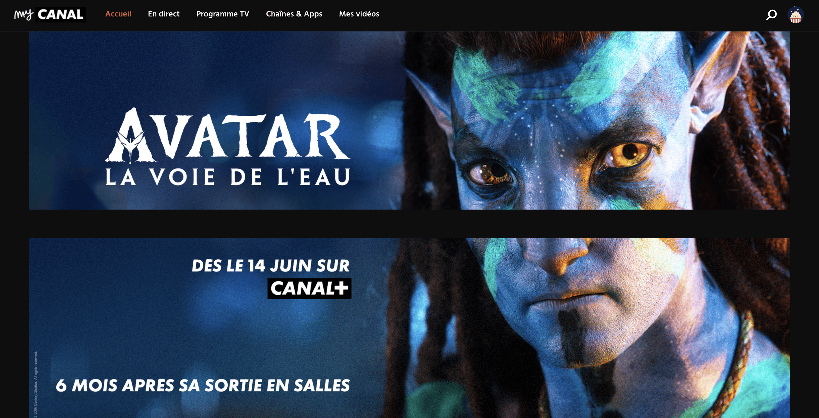 Avatar : la voie de l'eau sur Canal+