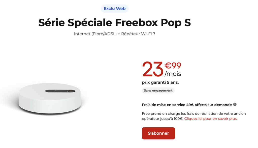 Offre Freebox Pop S