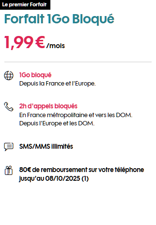 Forfait mobile famille 1 Go Sosh