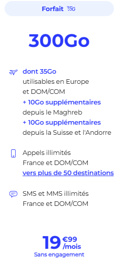 Forfait sans engagement 300 Go La Poste Mobile