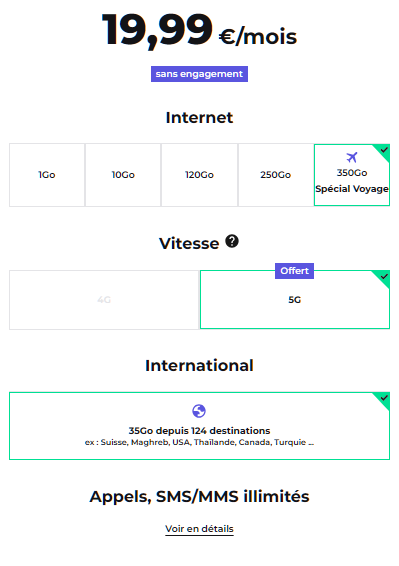Forfait international RED