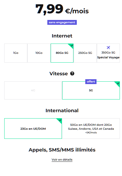 Forfait sans engagement RED 80 Go RED by SFR