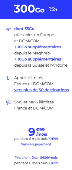 Forfait sans engagement 300 Go La Poste Mobile