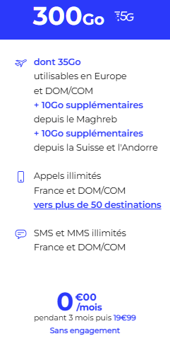 Forfait international 300 Go La Poste Mobile