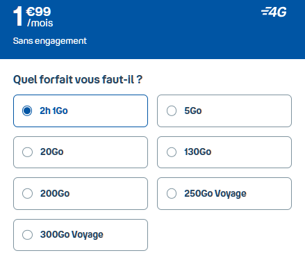 Forfait sans internet B&You
