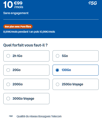 Forfait pas cher B&You