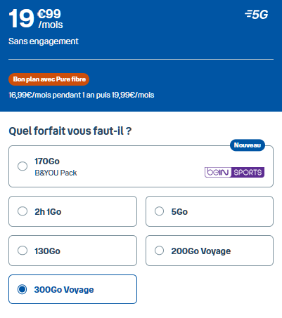 Forfait international B&You