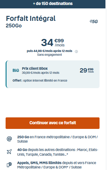 Forfait international Bouygues